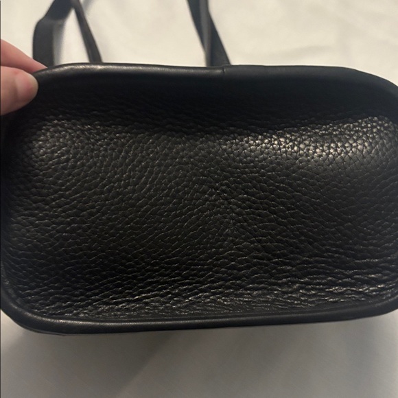 VTG Brighton Black Crocodile Print Brown Pebble Leather Bucket Tote Shoulder Bag - Picture 4 of 12